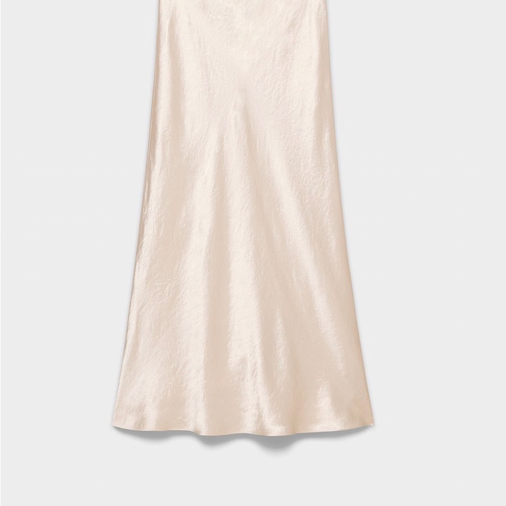 Babaton Satin Maxi Skirt in Blush Cream